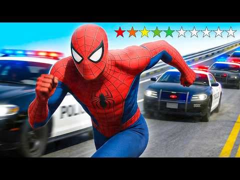 SPIDER-MAN VS 10 ÉTOILES SUR GTA 5 ! (Impossible ?)