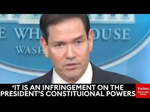 JUST IN: Marco Rubio Claims The War Powers Act Is '100 Percent' Unconstitutional