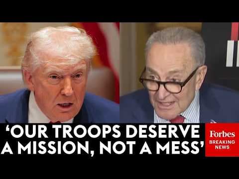 'It's An Epic Failure': Chuck Schumer Blasts Trump Over Ongoing War In Iran, Demands War Powers Vote
