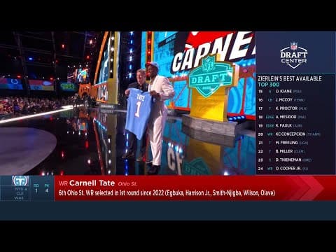 The Tennessee Titans Select Carnell Tate with the Fourth Overall Pick in the 2026 NFL Draft