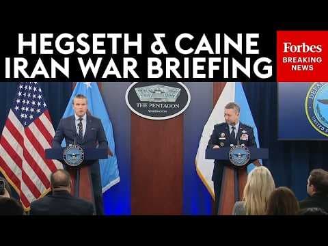BREAKING: Hegseth, Caine Hold Pentagon Press Briefing After US & Iran Exchange In Strait Of Hormuz