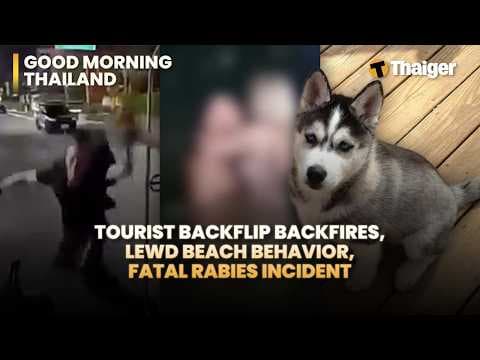 Thailand News: Tourist Backflip Backfires, Lewd beach behavior, Fatal Rabies incident