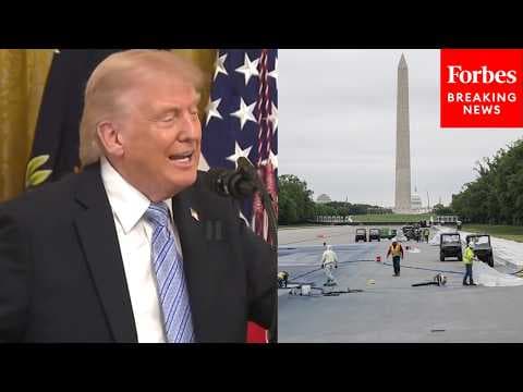 'Secret Service Was Not Thrilled': Trump Jokes About Impromptu Trip To Reflecting Pool Renovation