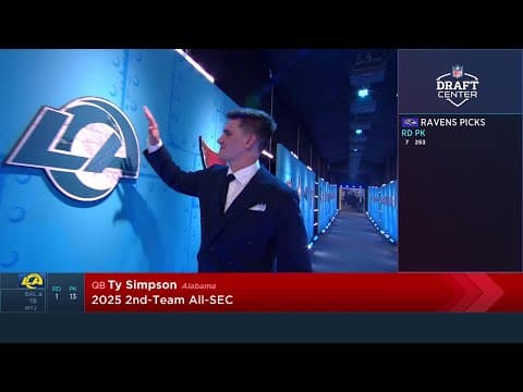 The Los Angeles Rams Select Ty Simpson with the 13th Overall Pick in the 2026 NFL Draft