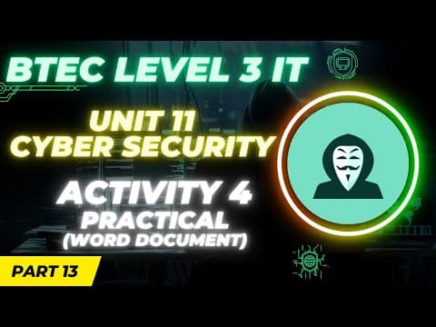 BTEC Level 3 IT - Unit 11 - Cyber Security - Paper B | Part 13 - Activity 4 | FORENSIC ANALYSIS