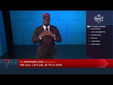 The Arizona Cardinals Select Jeremiyah Love with the Third Overall Pick of the 2026 NFL Draft