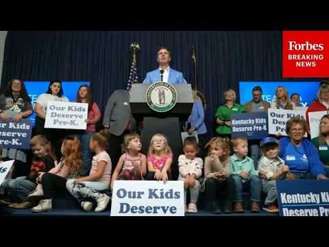 Kentucky Gov. Andy Beshear Holds Press Conference On Universal Pre-K For State Residents