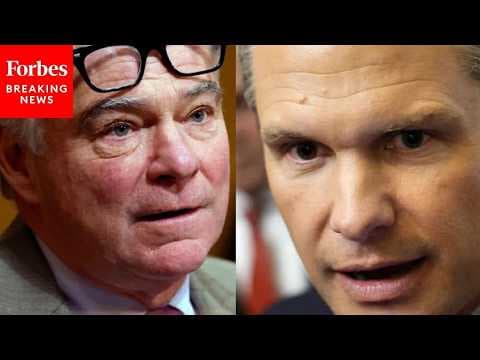 JUST IN: Kaine Asks Hegseth About Legal Justification For Iran War With 60-Day Deadline Hours Away