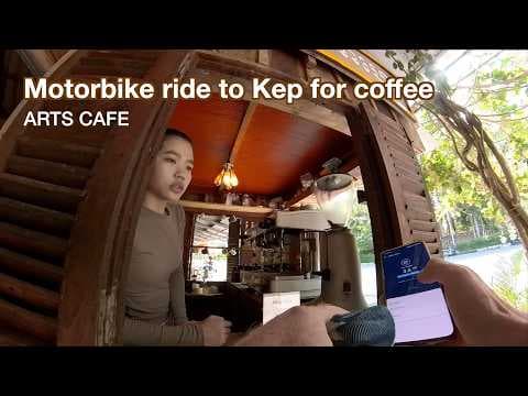 A quick motorbike ride to Kep Beach from Kampot for coffee