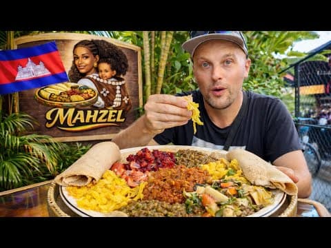 I Tried Kampot’s NEW Ethiopian Restaurant 🇰🇭 (Combo Platter Feast!)