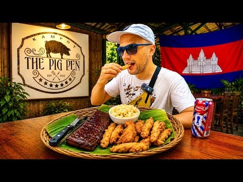American BBQ in Cambodia?! 🇰🇭 I Had to Try This - The Pig Pen Kampot