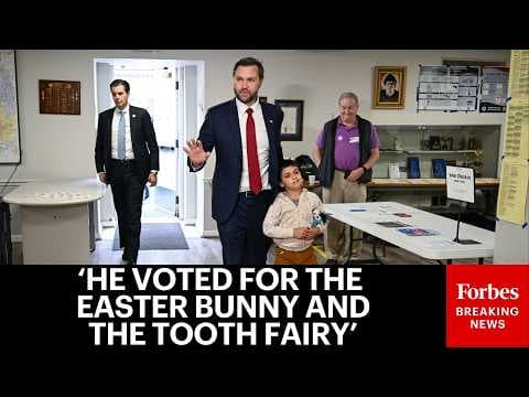 JD Vance Jokes With Reporters After Voting In Ohio Primary With His Son
