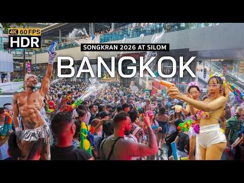 🇹🇭 4K HDR | Songkran 2026: Millions descend on Silom, Bangkok, for world-class water festival.