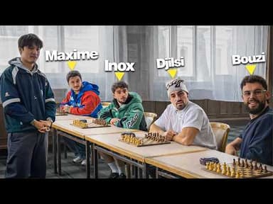 J'affronte Inoxtag, Djilsi, Maxime Biaggi et LeBouseuh aux échecs !!