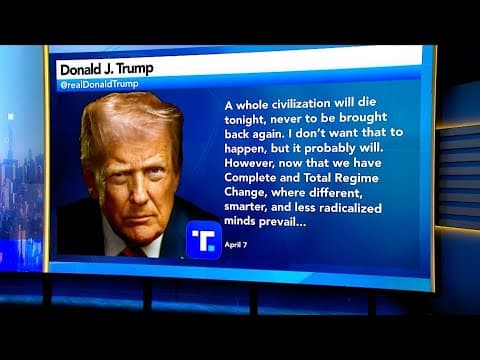 Trump Warns US Stands by Deadline to Wipe Out Iran